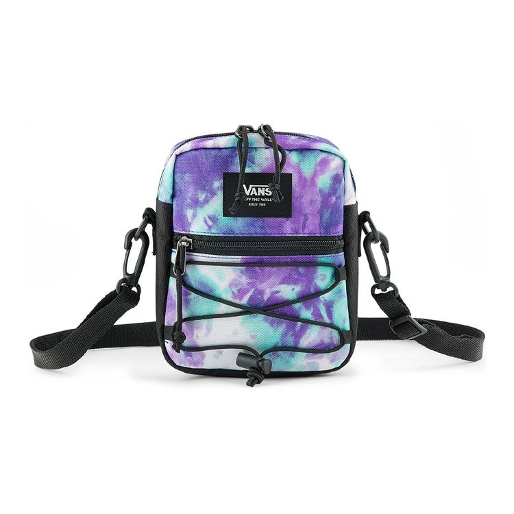 Vans Tie-Dye Print Logo Zipper Closure Polyester Shoulder Crossbody Bag Unisex bags Purple VN0A3I5SZ6L Purple