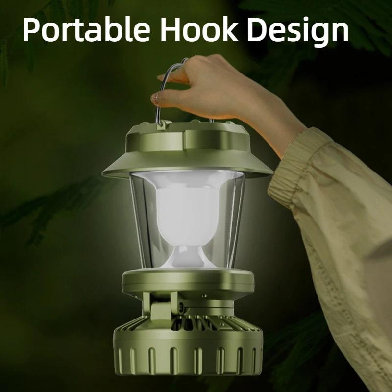 Barbecue fan camping light rechargeable tent environmental light outdoor portable emergency work light bright flashlight fishing hiking