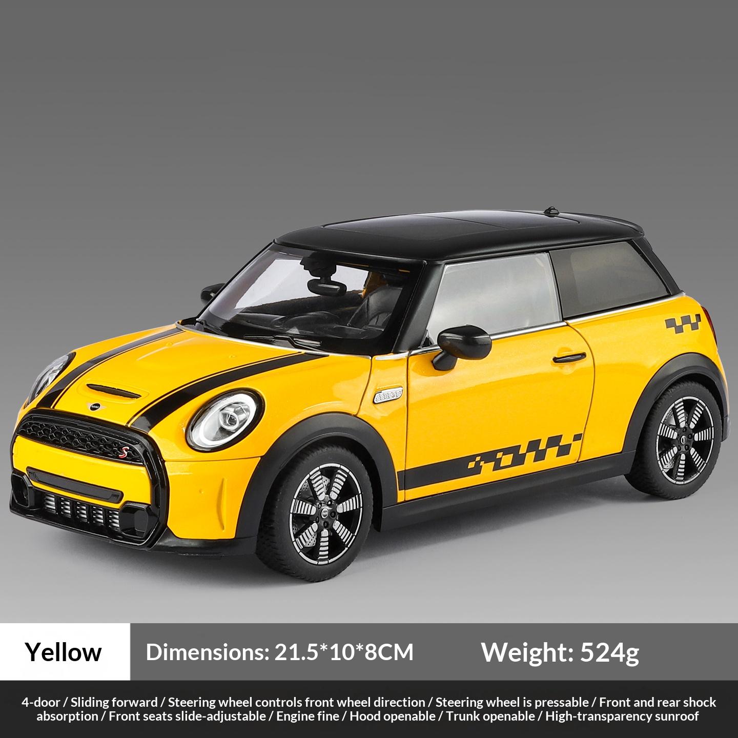 

1:18 BMW MINI COOPER S Alloy Car Model - Adult Collectible Toy Ornament - Holiday Birthday Gift жовтий