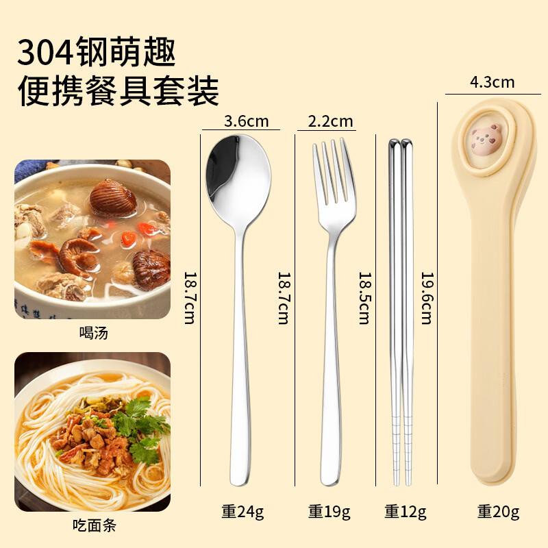 Ru Han Jumping Bear 316 Stainless Steel Portable Cutlery Set