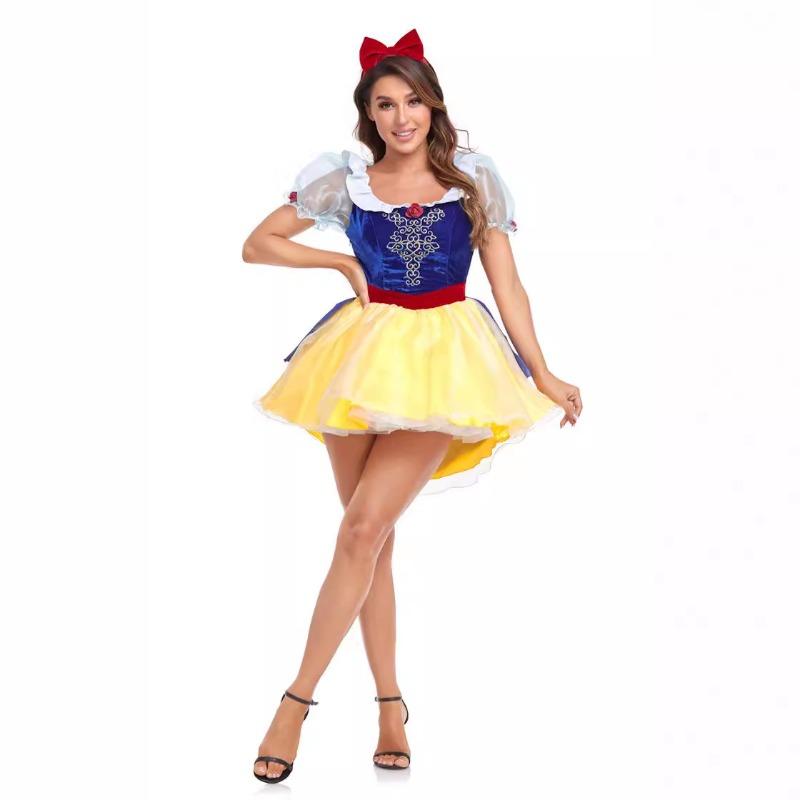Halloween Fairy Tales Snow White Drama Costume Adult Snow White Dress Stage Costume