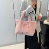 Versatile Plush Handbag Chinese Style Soft Shoulder Bag Trendy Hasp Bow Velvet Tote Bag  Shopping