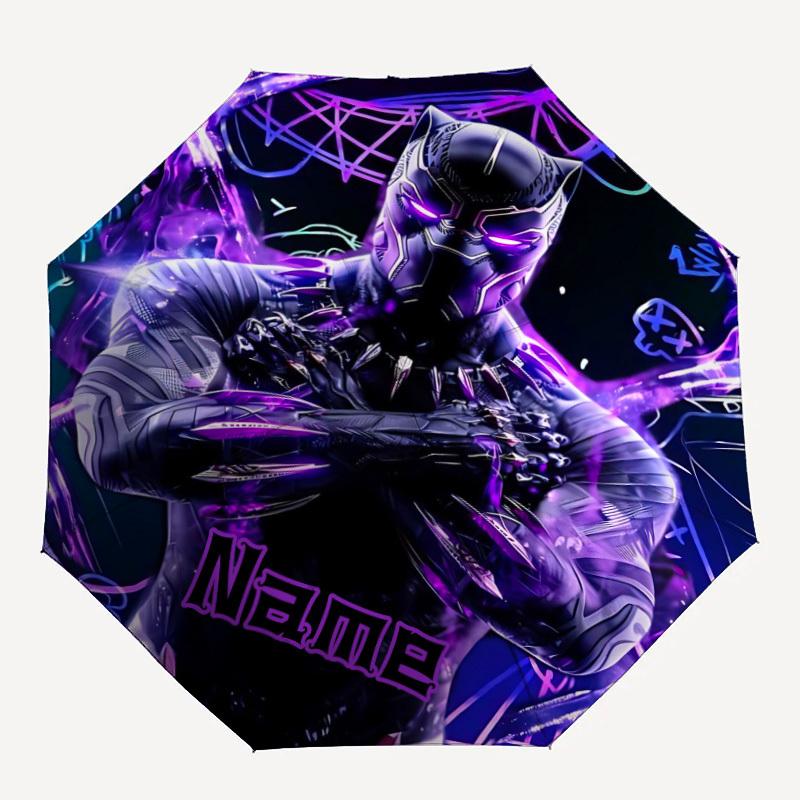 

1pc Black Panther, Vibranium Custom Name Automatic Folding Umbrella, Durable Plastic & Iron, Lightweight for Outdoor Daily Use S1230033