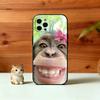 C-Cute F-Funny Monkey Phone Case For iPhone 17,16,15,14,13,12,11 Plus,Pro Max,XS,Soft Silicone Black Cover