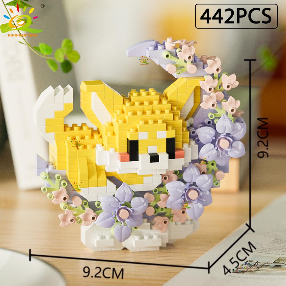MOC Flower Animal Micro Building Block Mini 3D Diamond Model Brick DIY Construction Toy for Children Desk Decoration