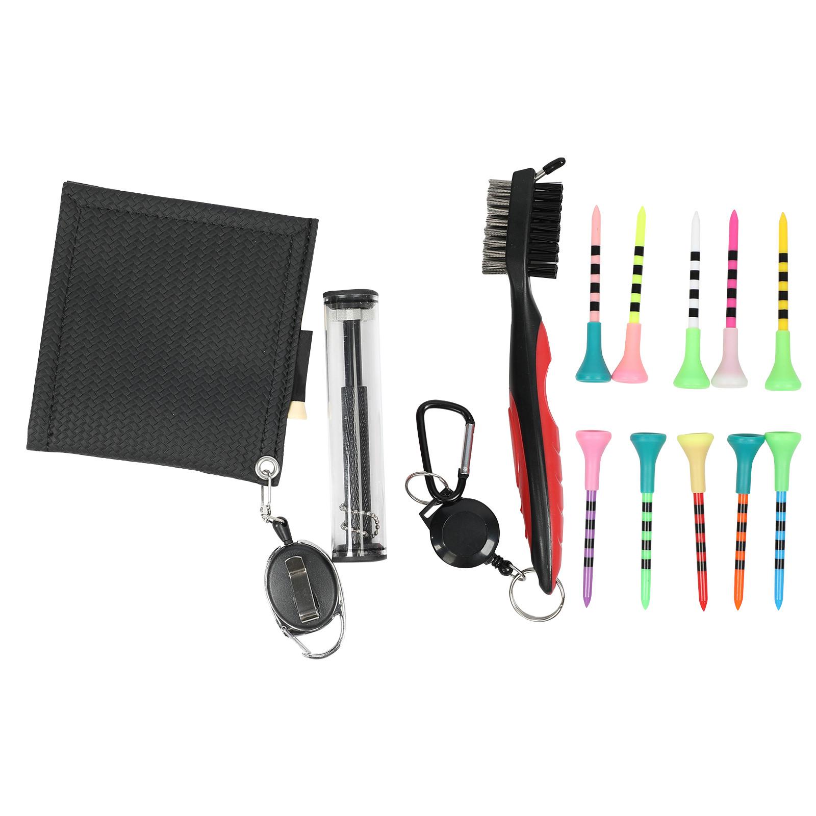 

Набор для чистки клюшек для гольфа, точилка, компактный и удобный для переноски выдвижной карабин, эргономичные аксессуары, щетка для гольфа, идеально подходит для клюшек, шипов и гольфа One Size чёрный