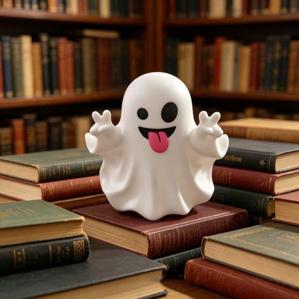 PVC Mini Desk Ornament Cute Expressions Ghost Pen Holder Cute Ghost Figurine Photo Props