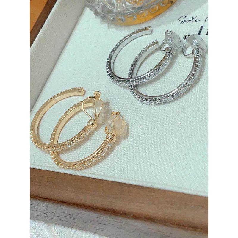 Super Flash Rocking Elegant Full Diamond Ear Clip Painless Exquisite No Pierced Fancy Fashion Fashion Earrings Jewelry Female