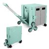 SELORSS FP650 Foldable Carry Aluminum Alloy Rod Shopping Cart Wheel Respect for the Aged Day Green and Gray Cart, 4-Wheel Cart, Lightweight, Storage,