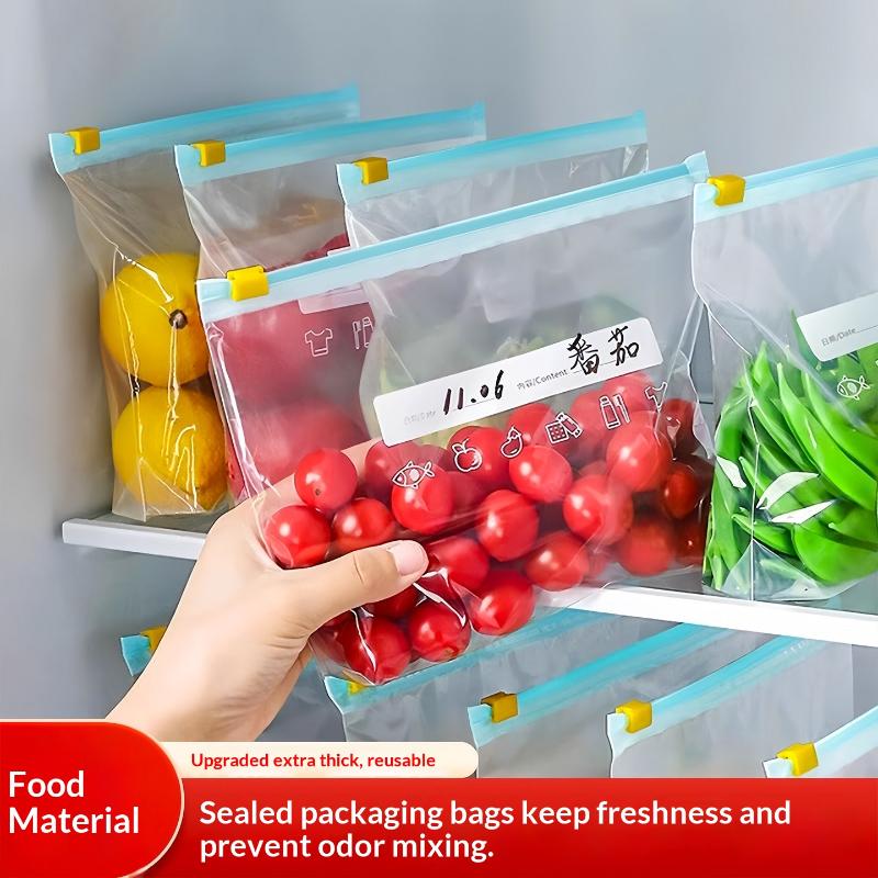 Bolsas Reutilizables Gruesas para Almacenamiento de Alimentos Antibacterianas a Prueba de Fugas Aptas para Microondas Para Cocina Frigorífico Almacenamiento de Alimentos