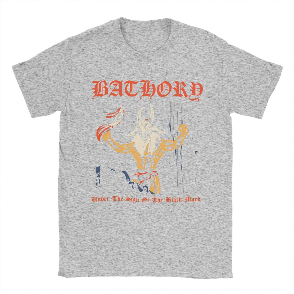 Bathory Black Metal T Shirt Mens 100 Cotton Funny TShirts Crewneck Tees Short Sleeve Clothes Printing