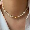 Natural Irregular Baroque Special-shaped Freshwater Pearl Necklace Women's Light Luxury Collarbone Chain Necklace