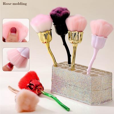 Nail Art Rosenpinsel Nail Art Staubpinsel Weicher Borstenpinsel Verschiedene Farben Optionales Nail Art Werkzeug Reinigungspinsel