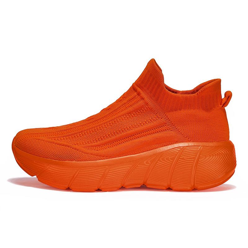 Sports and leisure shoes popcorn soft sole fly-woven ultra-light low-top socks shoes women's running shoes marathon men's shoes