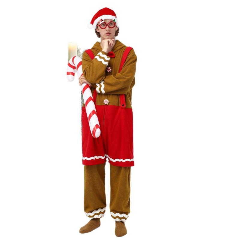 Halloween Costume Pajamas onesie Adult Gingerbread Cosplay Christmas Dress Up Cosplay