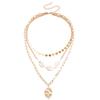 Summer punk style multi-layer shell necklace ocean wind retro love necklace necklace