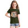 Fashionable Round Neck Short Sleeve Work Clothes Printed Tops For KID Summer Tops