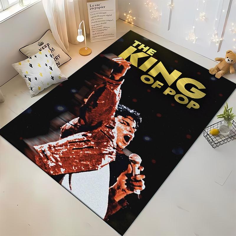 The King of Pop Singing Artwork Rug Non-slip rug suitable for living room and bedroom sofas sofas.
