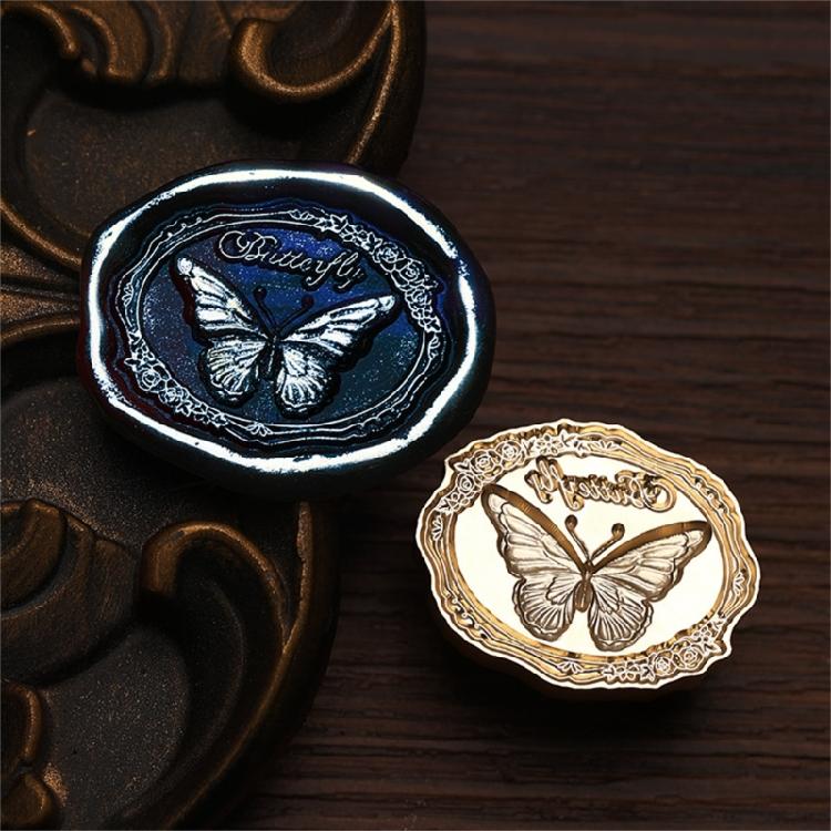 Butterfly Wax Seal Stamp Brass Head Insect Series Sealing Waxed Stamp for Photo Invitation Card Scrapbooking Decorations