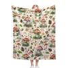 Mushroom Hippie Teppe Moth Gothic Witchy Flanell Teppe for All Season Sun Moon Fuzzy Soft Sofa Kontor Teppe