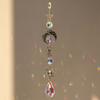 1PC Crystal Wind Chime with Moon Sun Catcher Diamond Prisms Dream Catcher Rainbow Pendant for Home Garden Decor