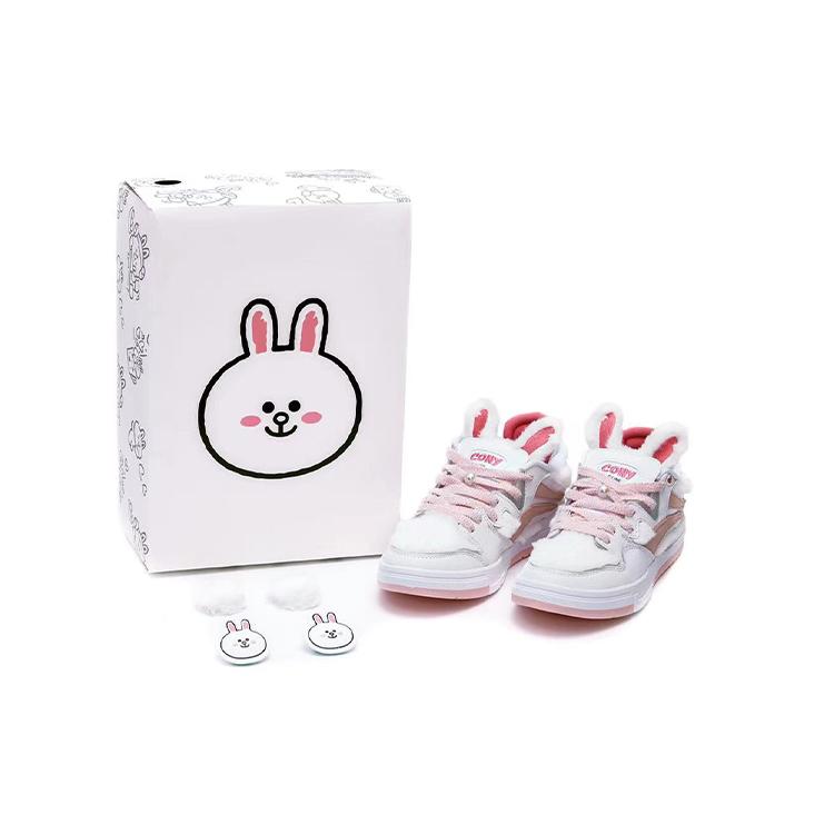 

Новые LINE FRIENDS x LiNing Wave Pro Нескользящие и износостойкие Легкие Низкие Кроссовки для Скейтборда Женские Бело-розовые AECR052-2 40