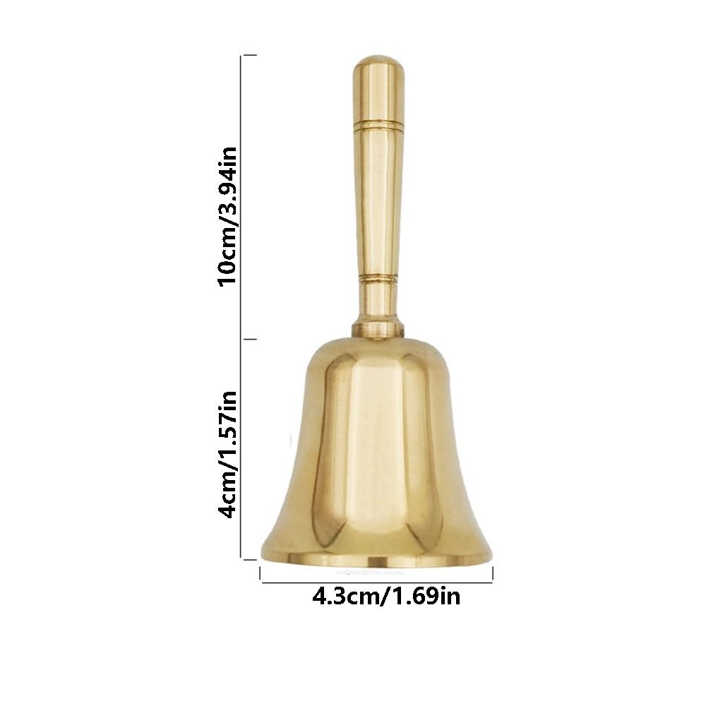 Vintage Pure Copper Hand Bell Extra Loud Hand Cranked Bell Solid Brass Call Bell  School Bell