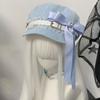 Summer Sunproof Beret Hat Woman Commutes Painter Hat Camping Taking Photo Baseball Caps with Bowknot for Girlfriend