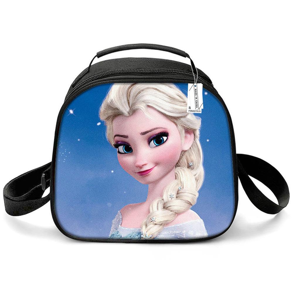 Princess Elsa Cartoon Cute Lightweight Small Meal Bag Elementary School Lunch Box Bento Bag Student Lunch Box