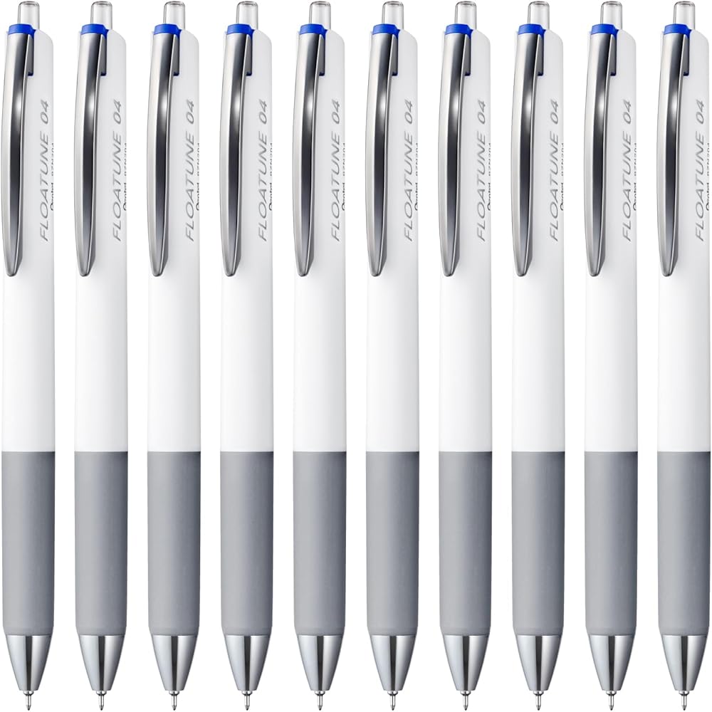 Pentel Flow Tune Oil-Based Ballpoint Pen 0.4mm Blue Pack of 10