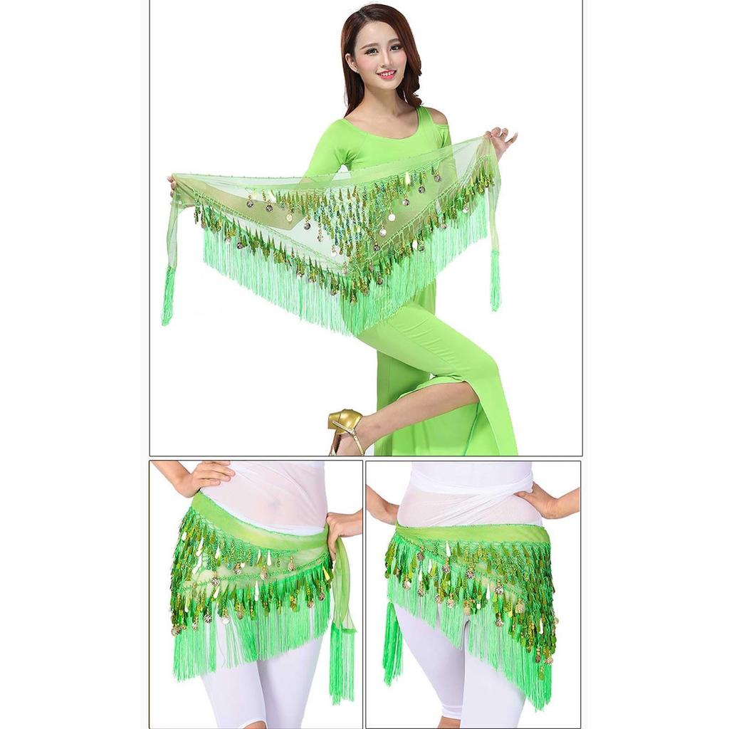 Women's High Waisted Sexy Sequined Waist Accessories Sequined Belly Dance Waist Scarf
