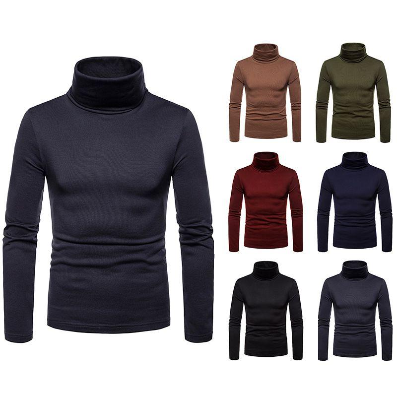 Cotton Thermal Mens Turtle Neck Skivvy Turtleneck Sweaters Stretch Tops Shirt
