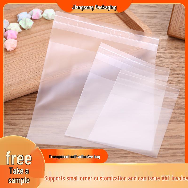 Milchig-transparente selbstklebende Verpackungsbeutel für Kekse und Schneekuchen - Geschenktüte aus lebensmittelechtem Kunststoff