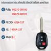 Key Fob Keyless Entry Fits for Toyota RAV4 Highlander Sequoia 2013 2014 2015 2016 2017 2018 Remote Control Key Replacement 4 Button GQ4-52T