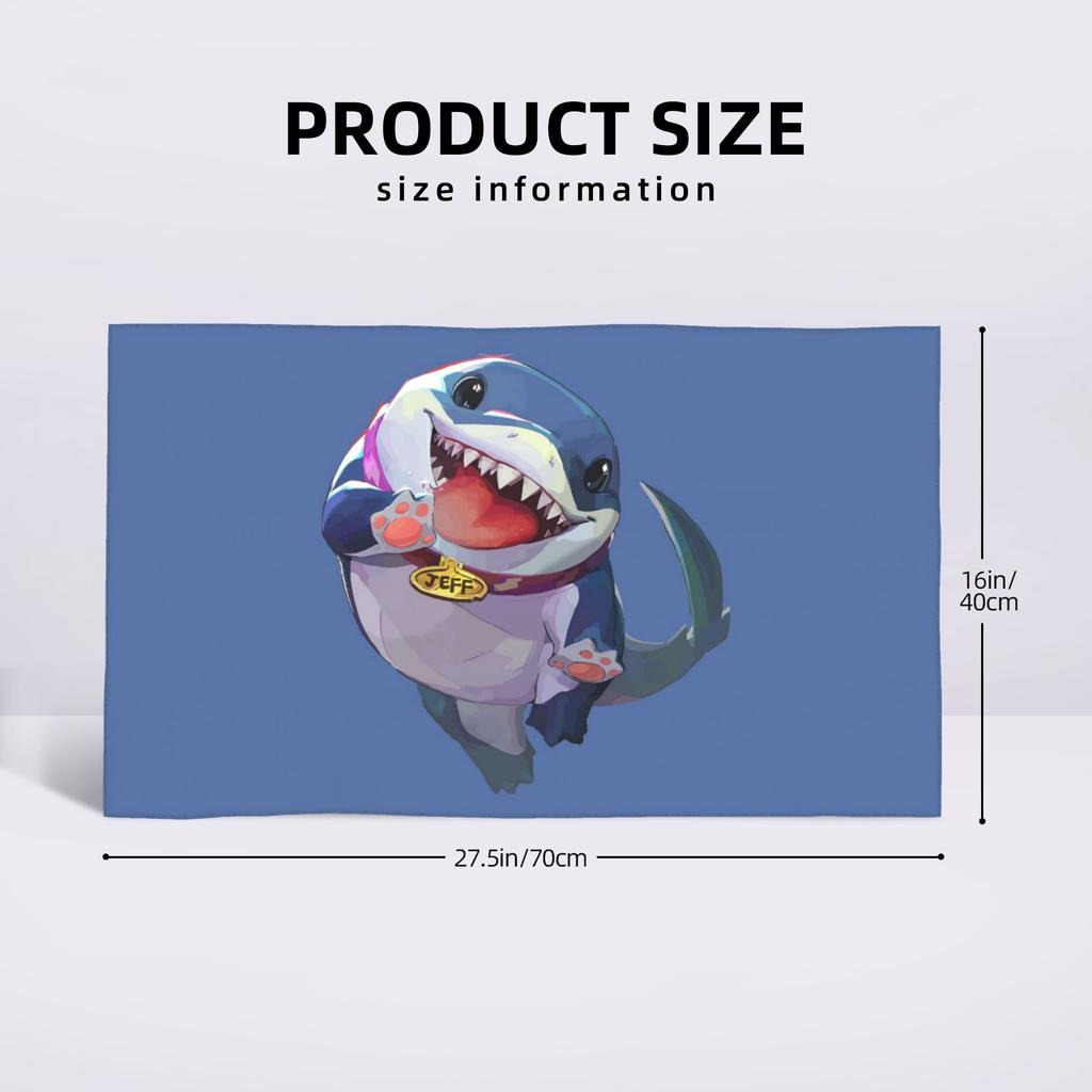 Jeff the Land Shark Soft Face Towel Quick Dry Pool Bath Cotton Towels Absorbent