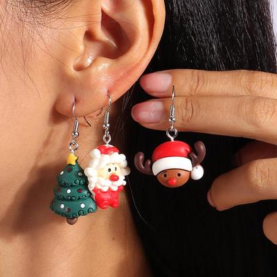 Reindeer and Christmas Tree Trendy Earrings