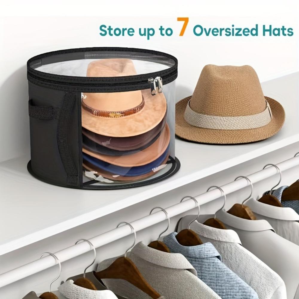 Enkel Transparent Modehatt Förvaring Bucket Hat Förvaring Gudar Strandhatt Förvaringsväska Stapelbar Rund Brätt Hatt Förvaringsväska Synlig Klädförvaring