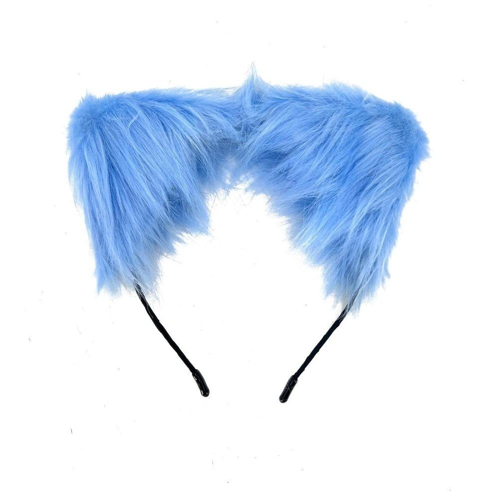 Animal Cat Ears Headband Furry Lolita Ears Headwear Cute Cosplay Headband Photo синий