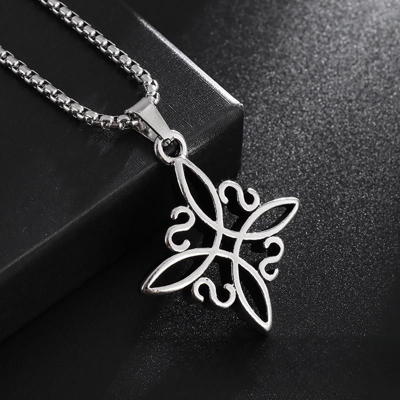 Simple and Versatile Stainless Steel Square Celtic Knot Pendant Necklace