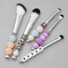 A52E Professional DIY Beaded Makeup Brushes Set Metal Handle Beadable Cosmetic Brush