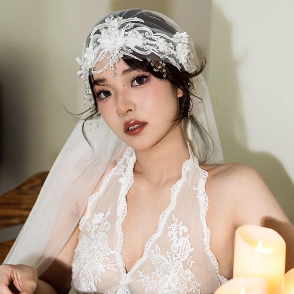 Lace Bride Headdress Sweet Wedding Hair Accessories Exquisite Photography Headband Women