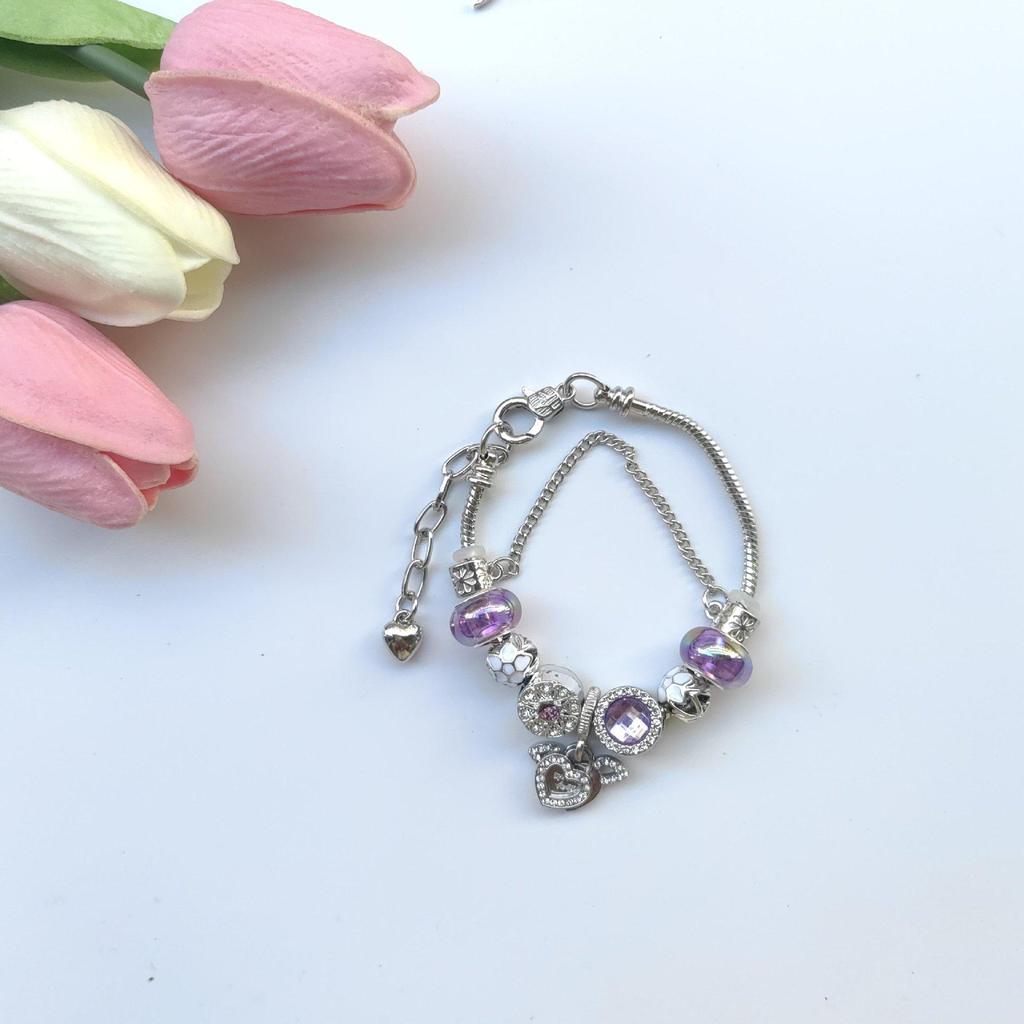 Dream Catcher Flower Heart Crystal Beaded Bracelet for Women