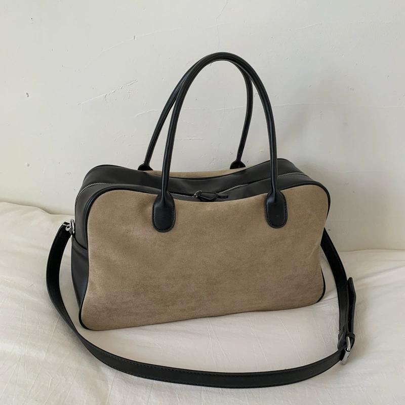 Faux Suede Solid Color High Quality Fashionable Versatile Handbag 2025 Women's Product Hot Selling Large Capacity Shoulder Bag