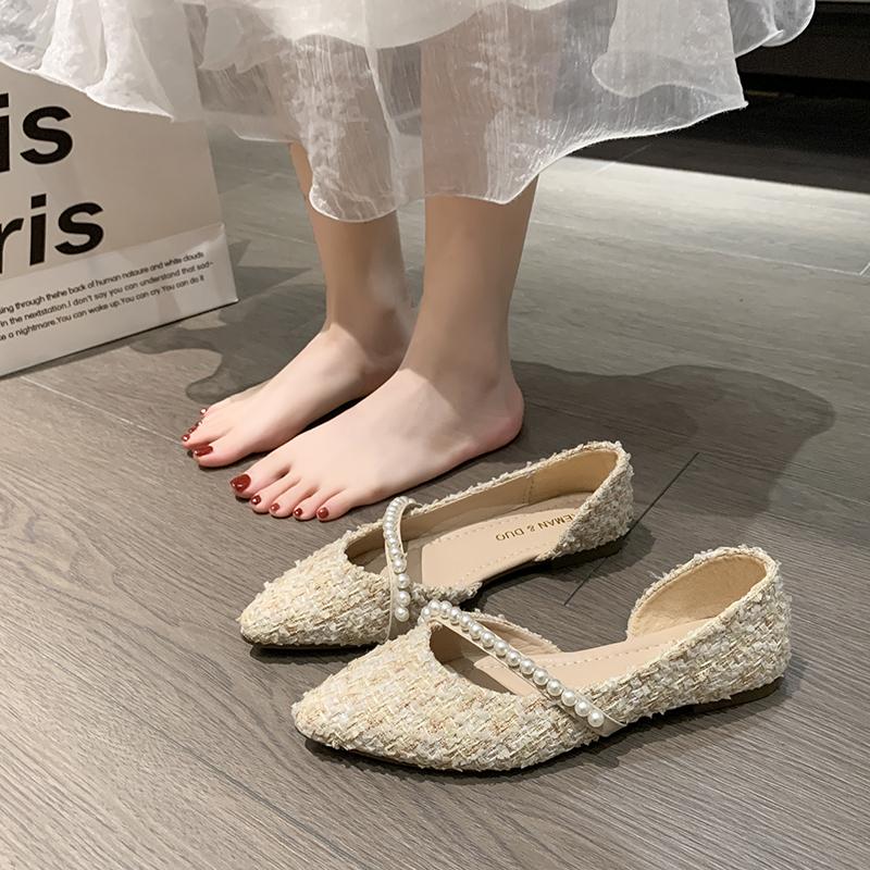 Women's Flats Wedding Bridal Shoes 2024 Crystal Elegant Pointed Toe Medium Heel Sexy Women's Party Shoes Pumps Women Shoes