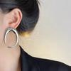 Metal Gothic Oval Arc Earrings 2025 New High-End Light Luxury Exaggerated Circular Stud Earrings Fashionable Jewelry Accessories