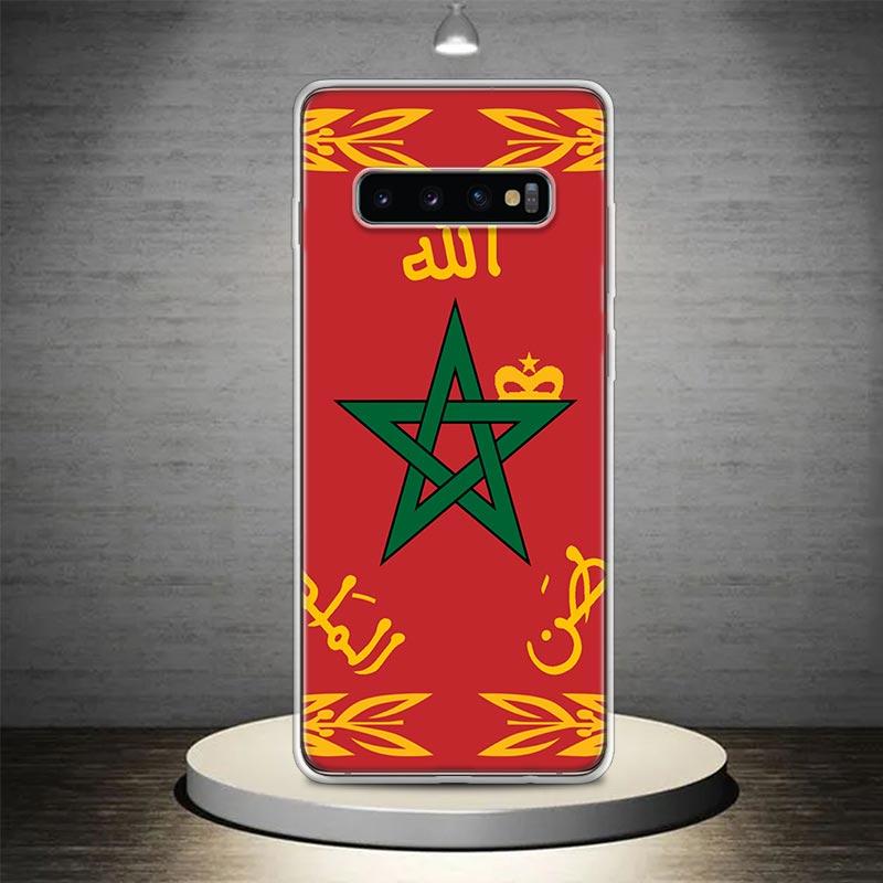Morocco Flag Phone Case Shell for Samsung Galaxy S22 S23 S24 S25 Ultra S21 FE S20 Plus S10 + S25Edge Soft Pattern Coque Samsung