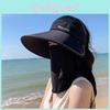 Outdoor Sun Hat For Women With Large Brim And Removable Face Shield Uv Protection Summer Beach Cap