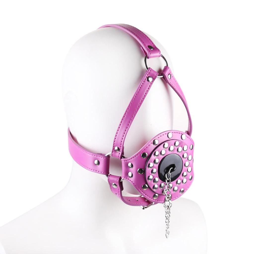VaHppy Gag Máscaras Sexo Oral Jogos de Casal Role Play Cosplays Rainha Condicionamento Escravo de Cão PU Silicone Ossos de Cão Bolas de Sucção Argola O Bondage