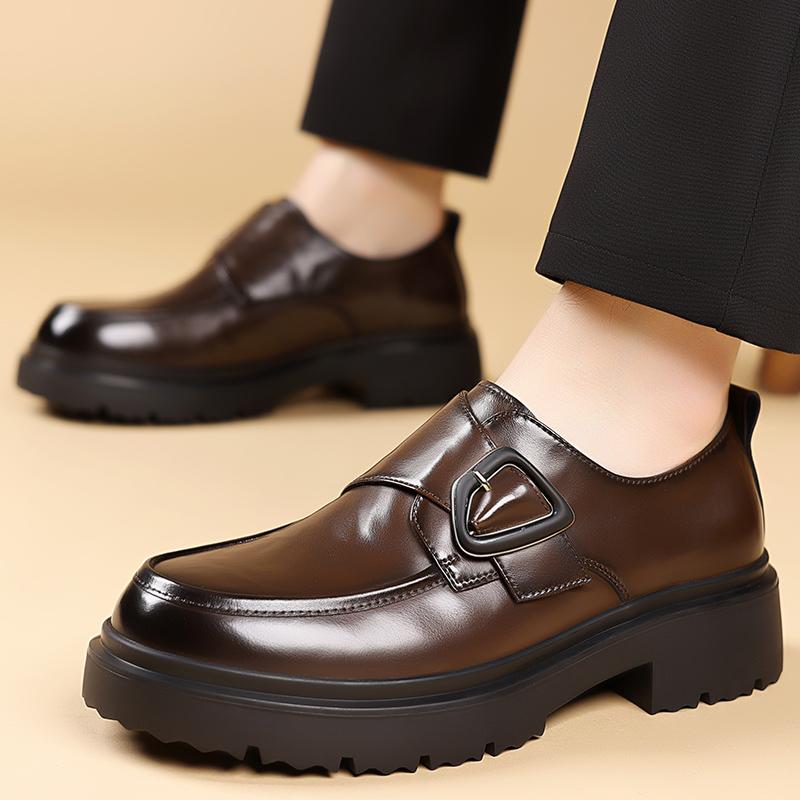 Italian Men Outdoor Footwear 2026New Genuine Leather Thick Bottom Oxford Shoes Designer All-match Casual Leather Business Shoes0