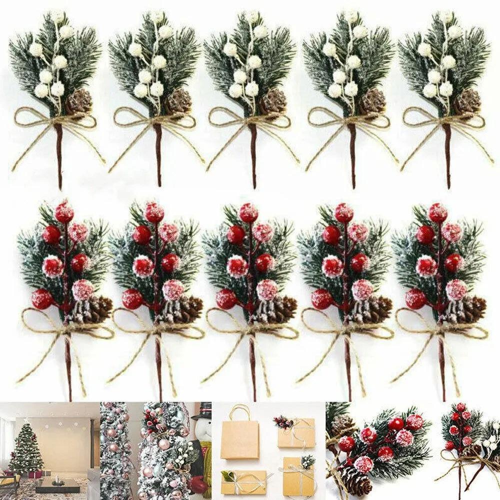 

Christmas Ornament Artificial Pinecone Snowflake Christmas Pine Cone New Year білий